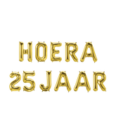 Gouden Ballonnen set Hoera 25 Jaar 1,9m
